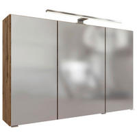 SPIEGELSCHRANK 100/64/20 cm  - Chromfarben/Eiche Wotan, Modern, Holzwerkstoff/Metall (100/64/20cm) - Held