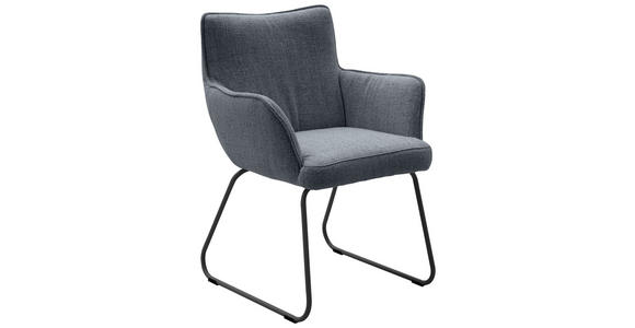 ARMLEHNSTUHL in Flachgewebe - Dunkelgrau/Anthrazit, Design, Textil/Metall (63/88/65cm) - Valnatura