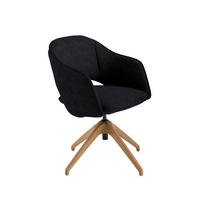 ARMLEHNSTUHL  in Echtleder naturbelassen  - Wildeiche/Schwarz, Design, Leder/Holz (63/74-90/57-73cm) - Koinor