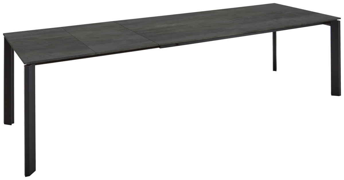 ESSTISCH Schwarz rechteckig  ausziehbar, in verschiedenen Holzdekoren erhältlich  - Schwarz, Basics, Holzwerkstoff/Metall (180-280/95/76cm) - Celina Home