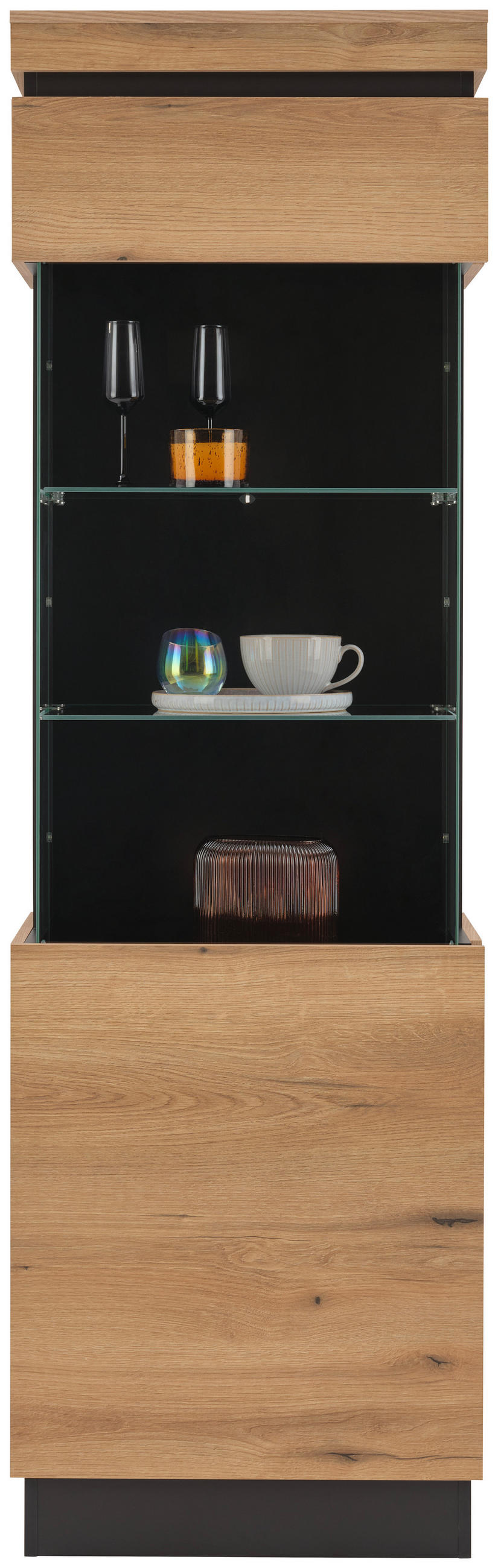 Vitrine Corte Grau /Eiche Dekor B: 60 cm