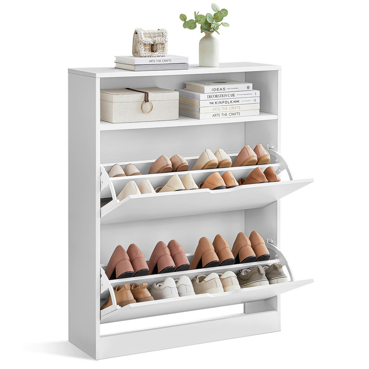 SCHUHSCHRANK Weiß  - Weiß, Trend, Holzwerkstoff (80/102/24cm) - Boxxx