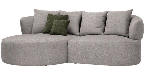 ECKSOFA  in Chenille Greige  166/235 cm  - Greige/Schwarz, MODERN, Kunststoff/Textil (166/235cm) - Hom`in