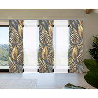 FLÄCHENVORHANG  5 Stück  blickdicht  60/245 cm   - Anthrazit/Goldfarben, Natur, Textil (60/245cm)