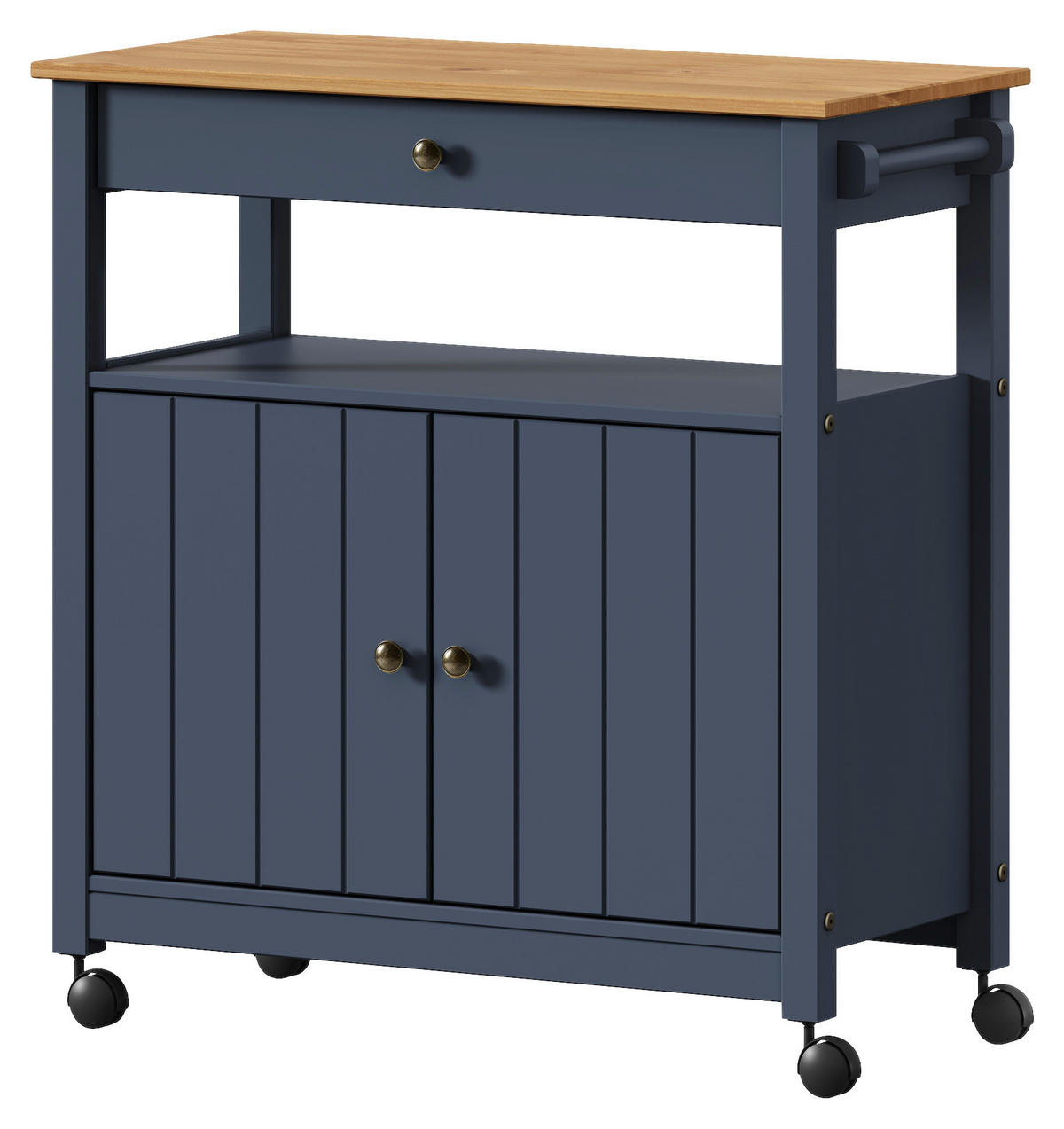 SERVIERWAGEN Pinie massiv Braun, Dunkelgrau  - Dunkelgrau/Zinkfarben, MODERN, Holz/Kunststoff (85/90,6/40cm) - Livetastic