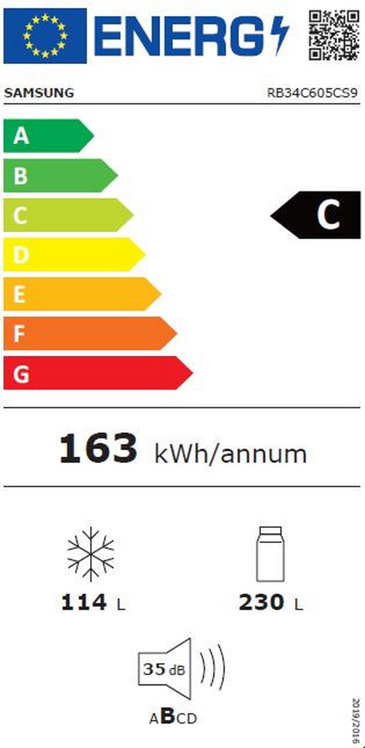 KÜHL-GEFRIER-KOMBINATION RB34C605CS9/EF  - Silberfarben, Basics, Glas/Kunststoff (59,5/185,3/65,8cm) - Samsung