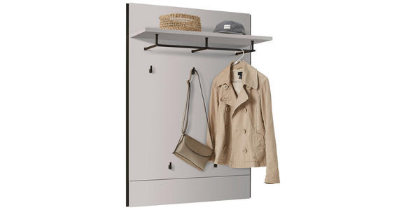 GARDEROBE 5-teilig in 266/200/38 cm - Beige/Schwarz, KONVENTIONELL, Glas/Holzwerkstoff (266/200/38cm) - Voleo