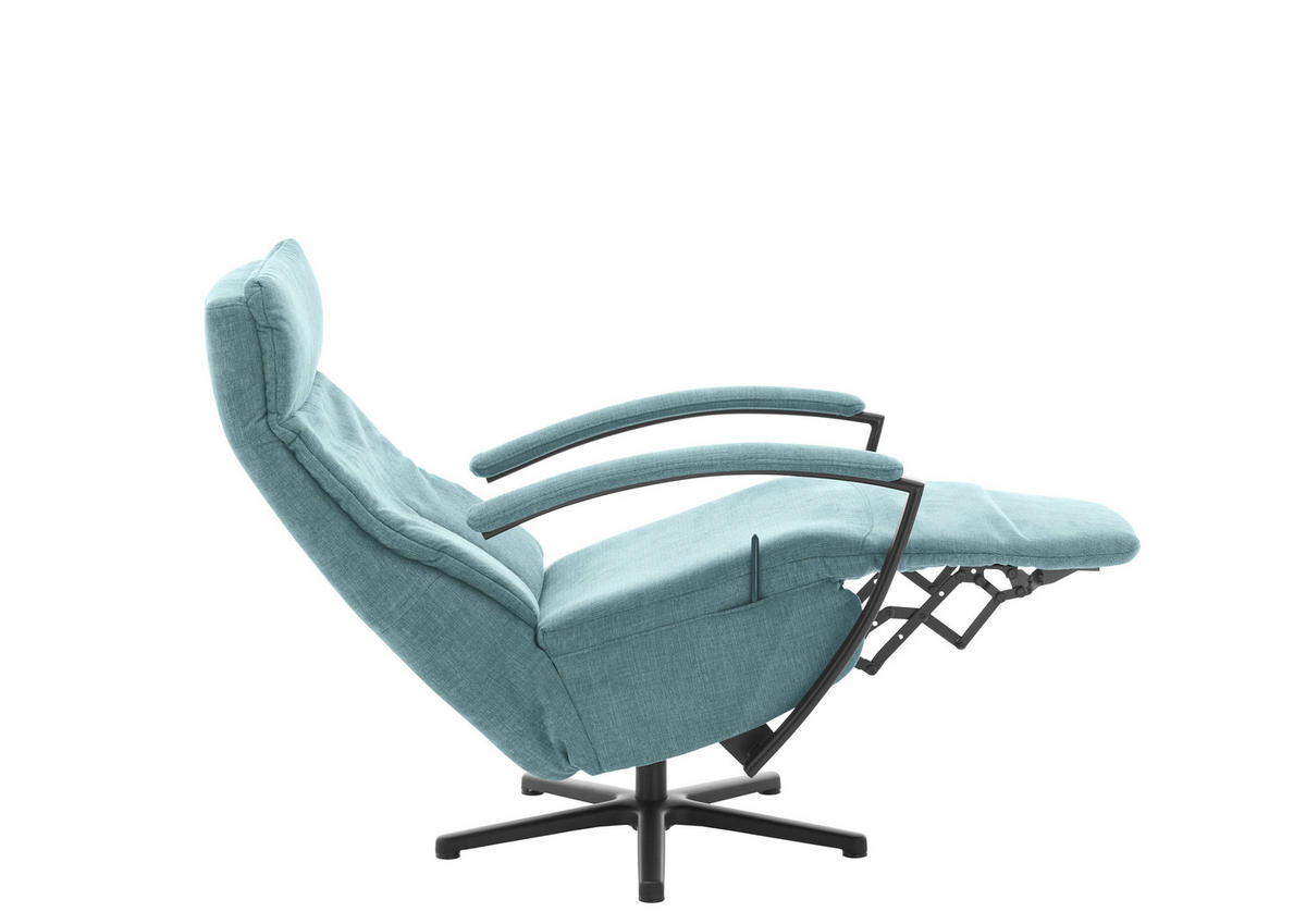 RELAXSESSEL in Textil Türkis  - Türkis/Schwarz, Design, Textil/Metall (76/110/83cm) - Beldomo Speed