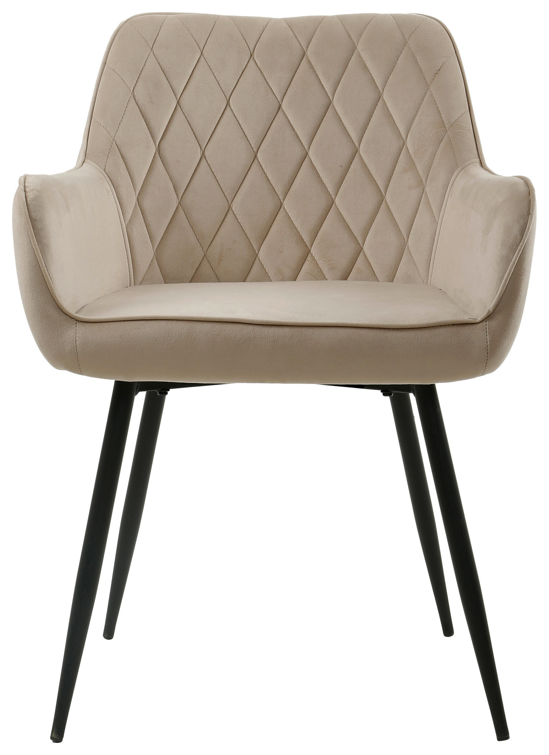 ARMLEHNSTUHL  in Eisen Samt  - Creme/Schwarz, Design, Holz/Textil (56/79/58cm) - Carryhome