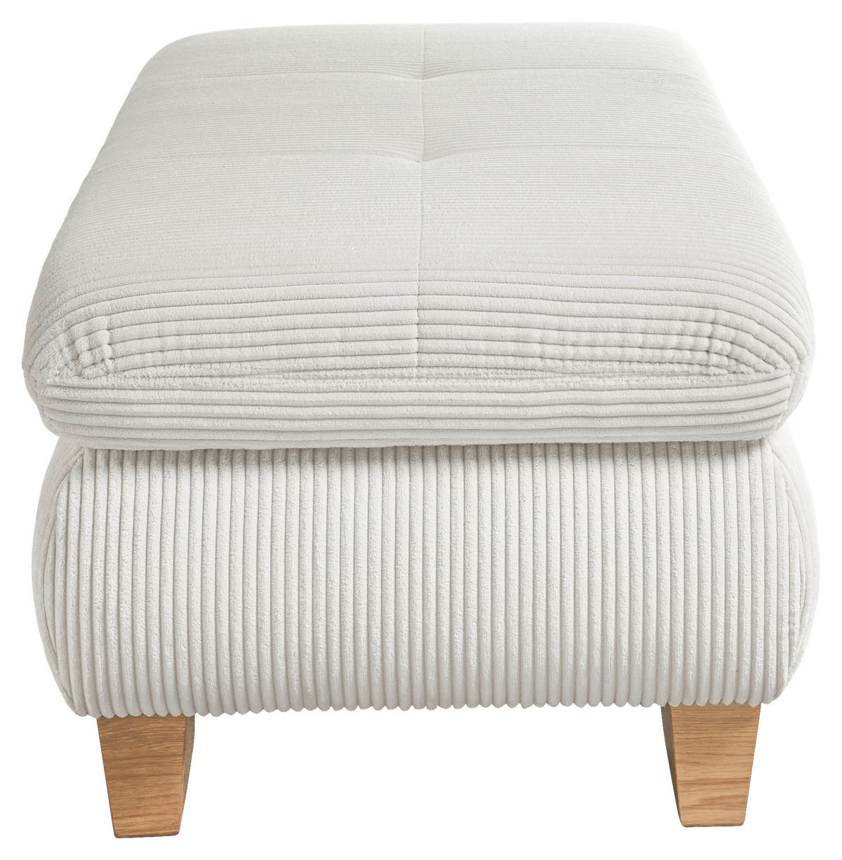 HOCKER Cord Silberfarben  - Eiche Bianco/Silberfarben, KONVENTIONELL, Holz/Textil (129/49/64cm) - SetOne by Musterring