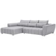 ECKSOFA in Webstoff Hellgrau  - Silberfarben/Hellgrau, MODERN, Kunststoff/Textil (218/304cm) - Carryhome