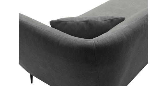 RÉCAMIERE Anthrazit Chenille Zierkissen, Rücken echt  - Anthrazit/Schwarz, KONVENTIONELL, Textil/Metall (224/70/97cm) - Hom`in