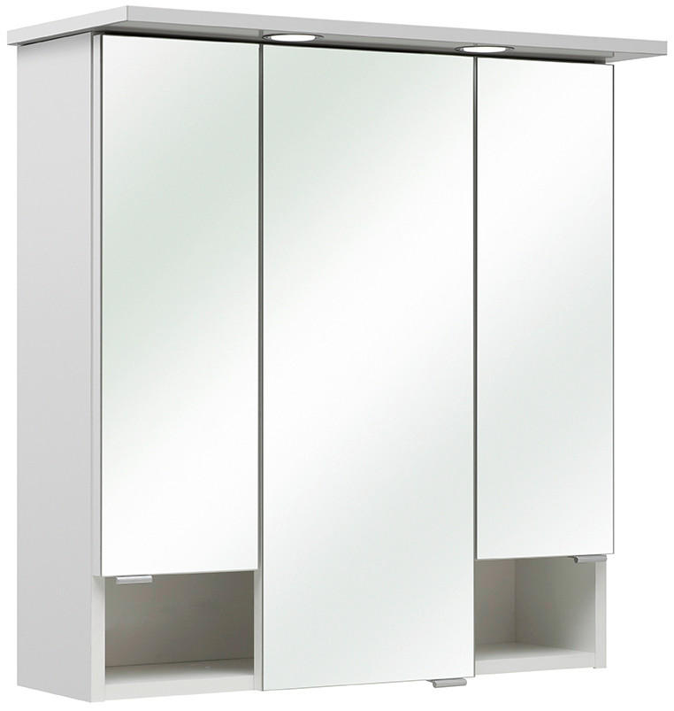 SPIEGELSCHRANK 65/71,6/20 cm  - Chromfarben/Weiß, Basics, Glas/Holzwerkstoff (65/71,6/20cm) - Carryhome