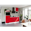 KÜCHENLEERBLOCK 215 cm   in Rot  - Edelstahlfarben/Rot, Design, Holzwerkstoff/Metall (215cm) - Impuls