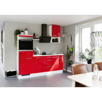 KÜCHENLEERBLOCK 215 cm   in Rot  - Edelstahlfarben/Rot, Design, Holzwerkstoff/Metall (215cm) - Impuls