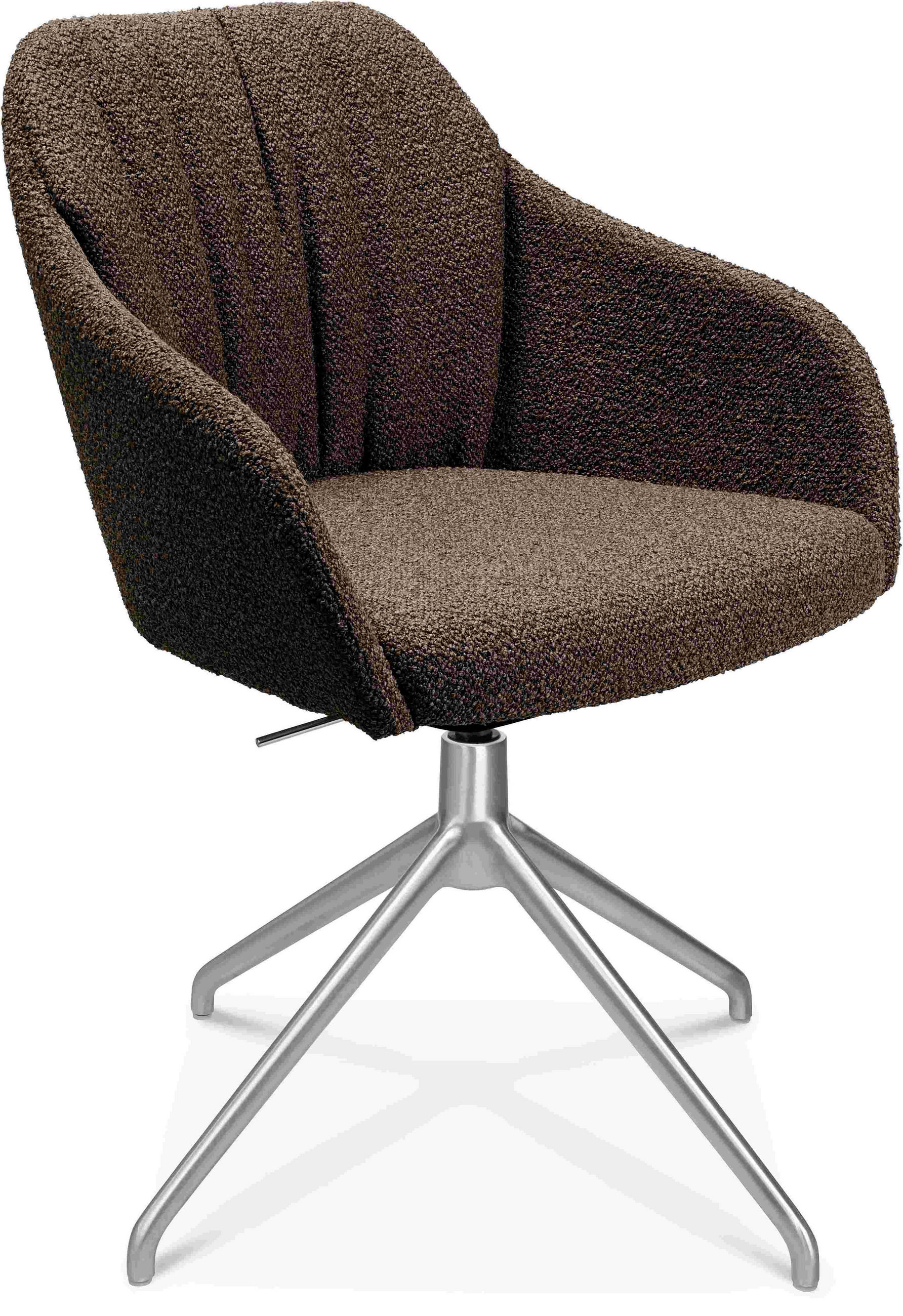 ARMLEHNSTUHL  in Aluminium Flachgewebe  - Dunkelbraun/Alufarben, Design, Textil/Metall (58/81,5-84,5/60cm) - Johann Jakob
