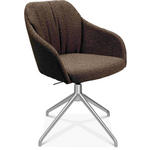 ARMLEHNSTUHL  in Aluminium Flachgewebe  - Dunkelbraun/Alufarben, Design, Textil/Metall (58/81,5-84,5/60cm) - Johann Jakob