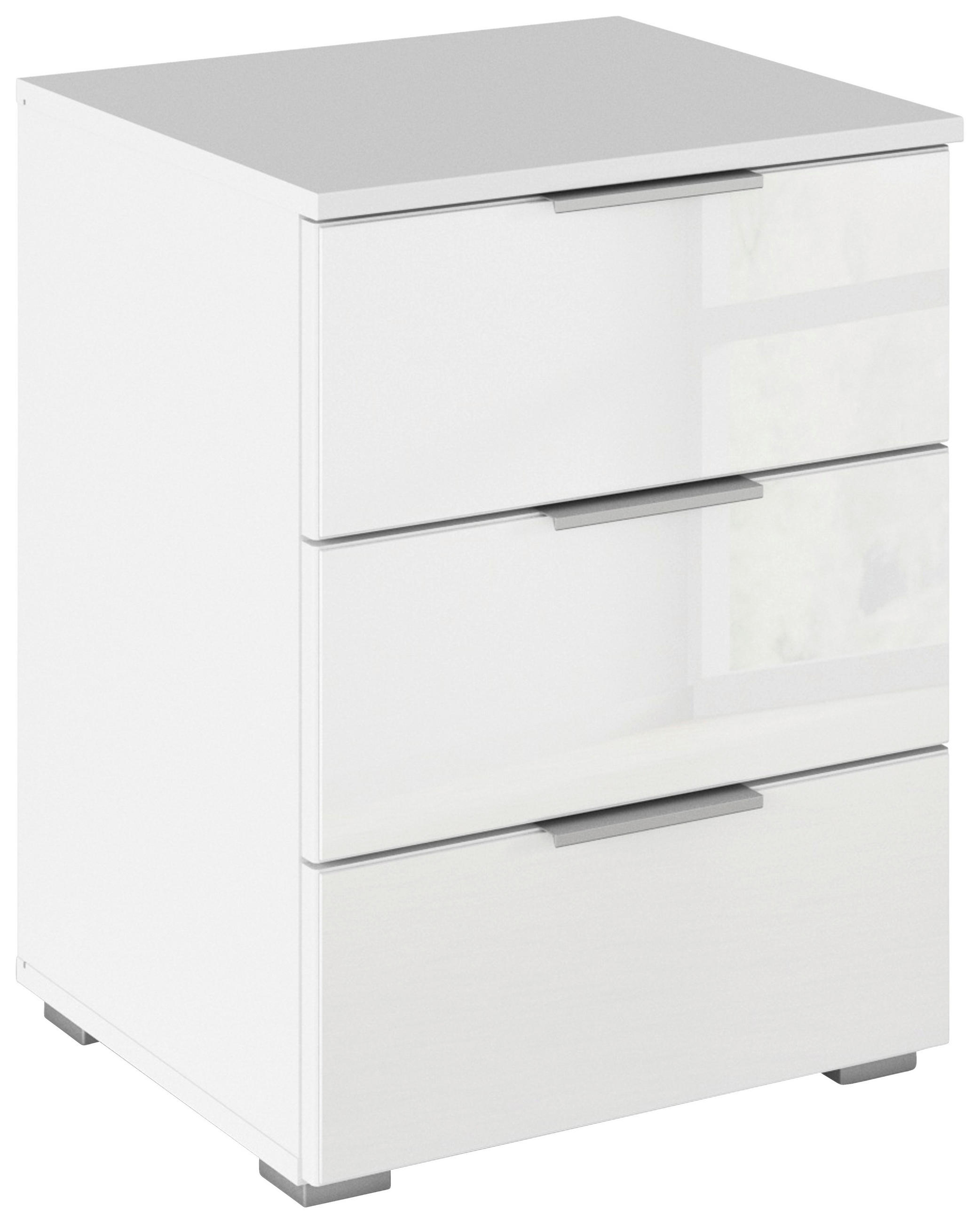 Nachkästchen Alpinweiß Dekor H: 62 cm Mars 3l-Glas