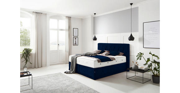 BOXSPRINGBETT 180/200 cm  in Blau  - Blau, KONVENTIONELL, Textil (180/200cm) - Ambiente