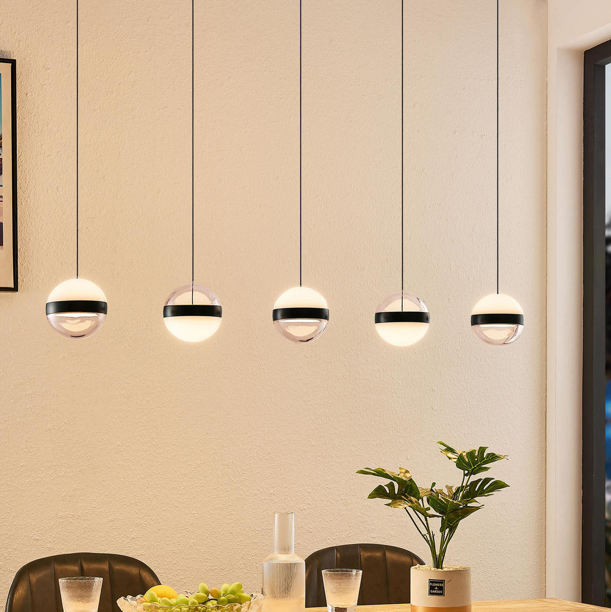 LED-HÄNGELEUCHTE Bedford 107/12/150 cm   - Schwarz, Design, Kunststoff/Metall (107/12/150cm) - Novel