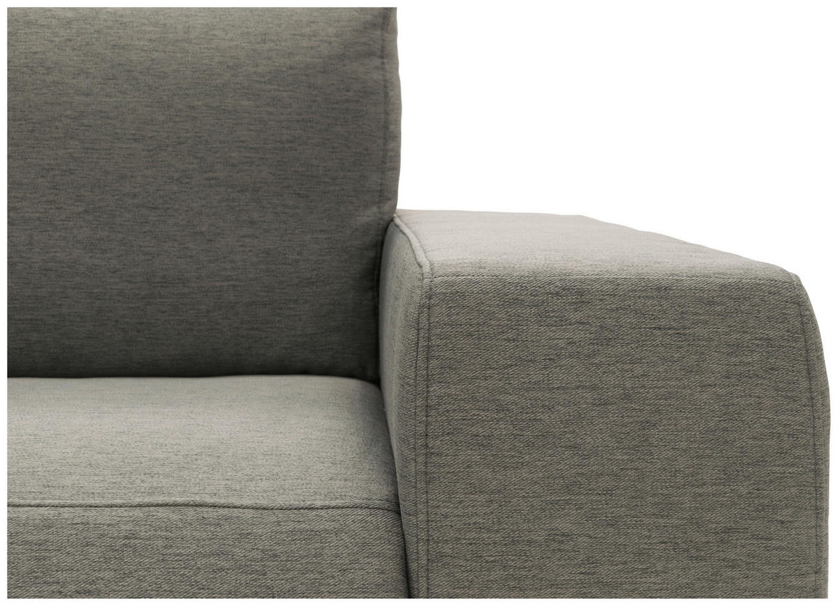 BIGSOFA in Webstoff Grau  - Schwarz/Grau, Design, Textil/Metall (242/88/88cm) - LOOKS by W.Joop