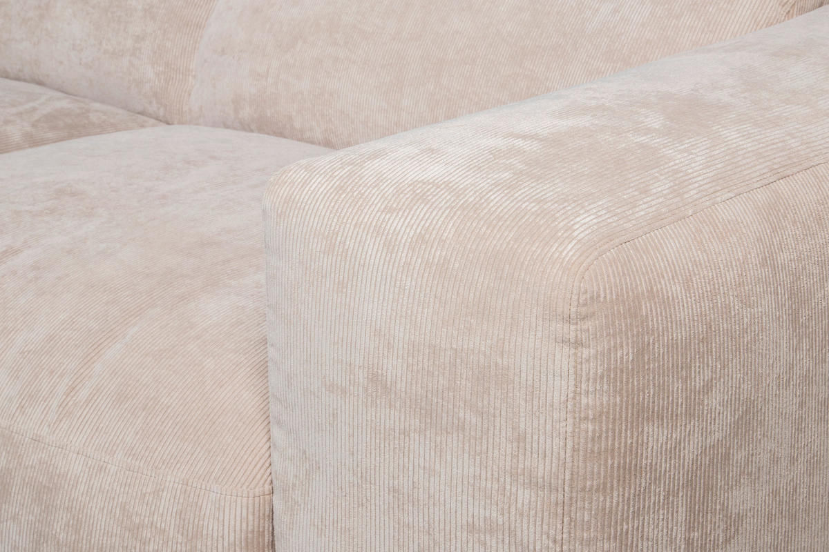 ECKSOFA in Cord Beige  170/343 cm  - Beige/Schwarz, Design, Kunststoff/Textil (170/343cm) - MID.YOU