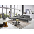 ECKSOFA in Chenille Grau  - Schwarz/Grau, Design, Textil/Metall (180/310cm) - Dieter Knoll