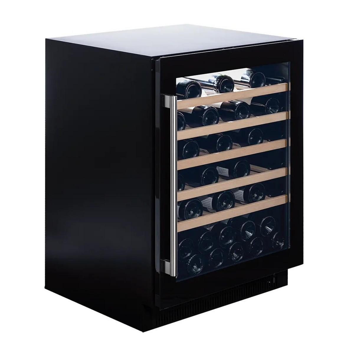 WEINKÜHLSCHRANK DAUF-46.138B  - Schwarz, Basics, Glas/Holz (59,5/82/57,1cm)