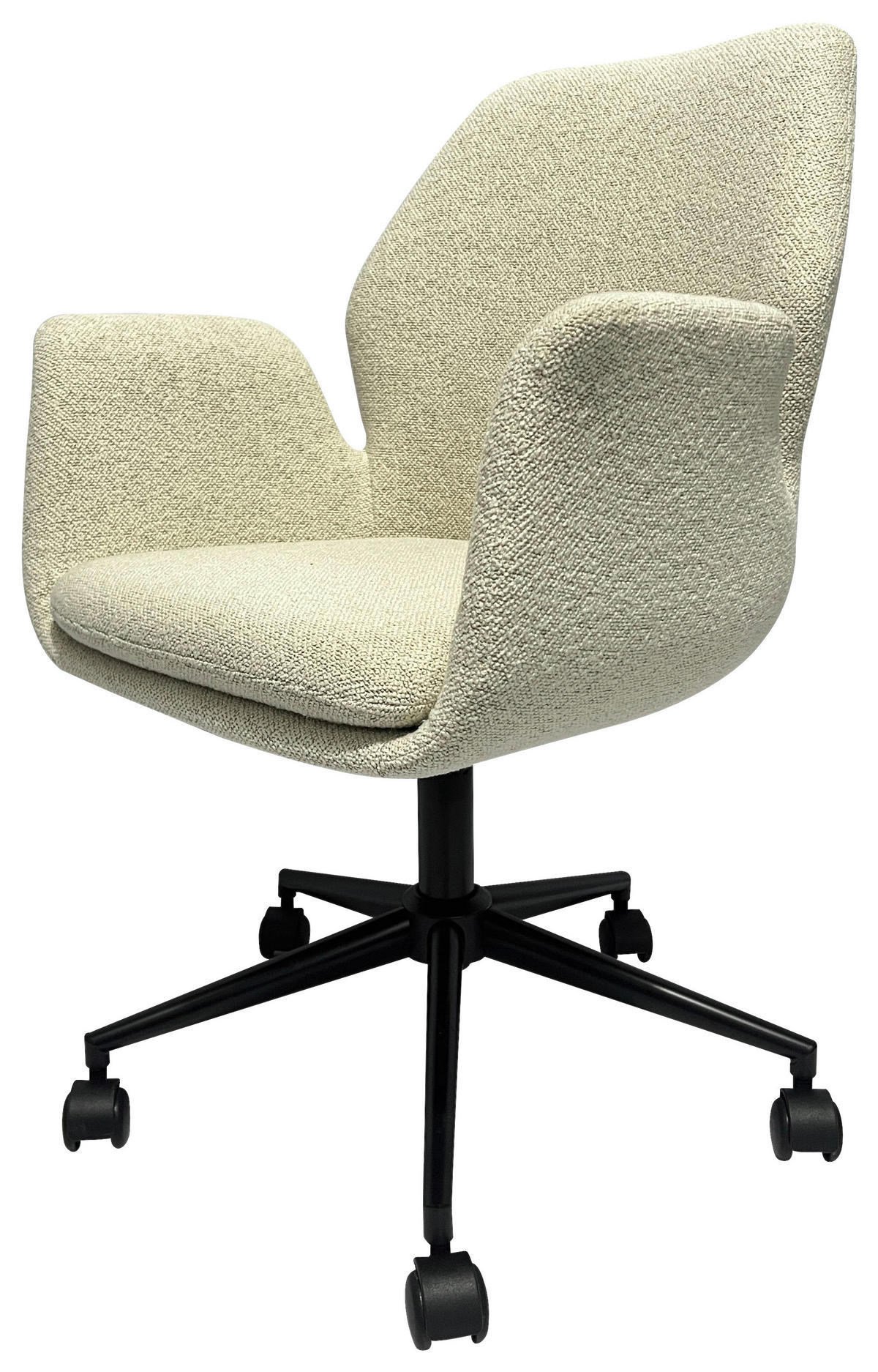 DREHSTUHL Webstoff Schwarz, Beige  - Beige/Schwarz, Design, Kunststoff/Textil (60/86-96/59cm) - Novel