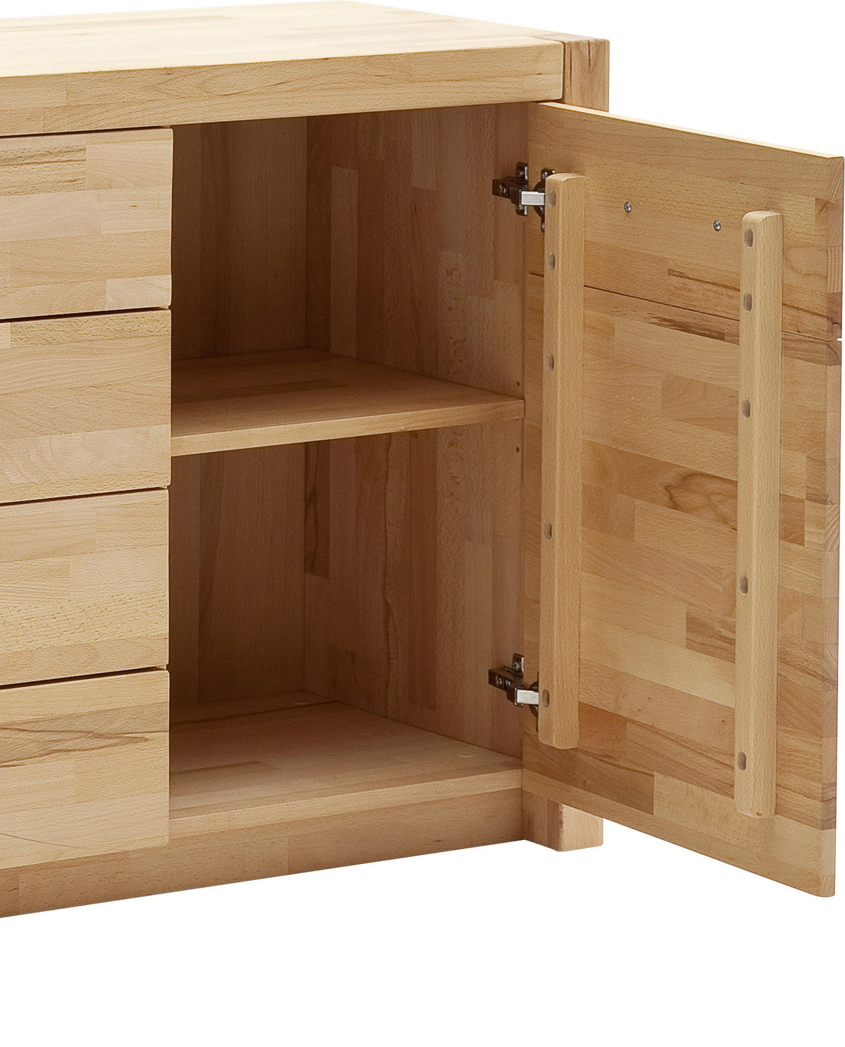 SIDEBOARD 163/78/40 cm  in Buchefarben  - Buchefarben/Alufarben, Design, Holz/Metall (163/78/40cm) - MID.YOU