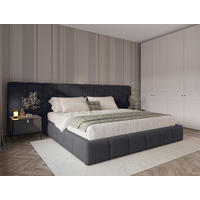 POLSTERBETT 180/200 cm  Anthrazit  - Anthrazit/Schwarz, Design, Holz/Kunststoff (180/200cm) - Carryhome