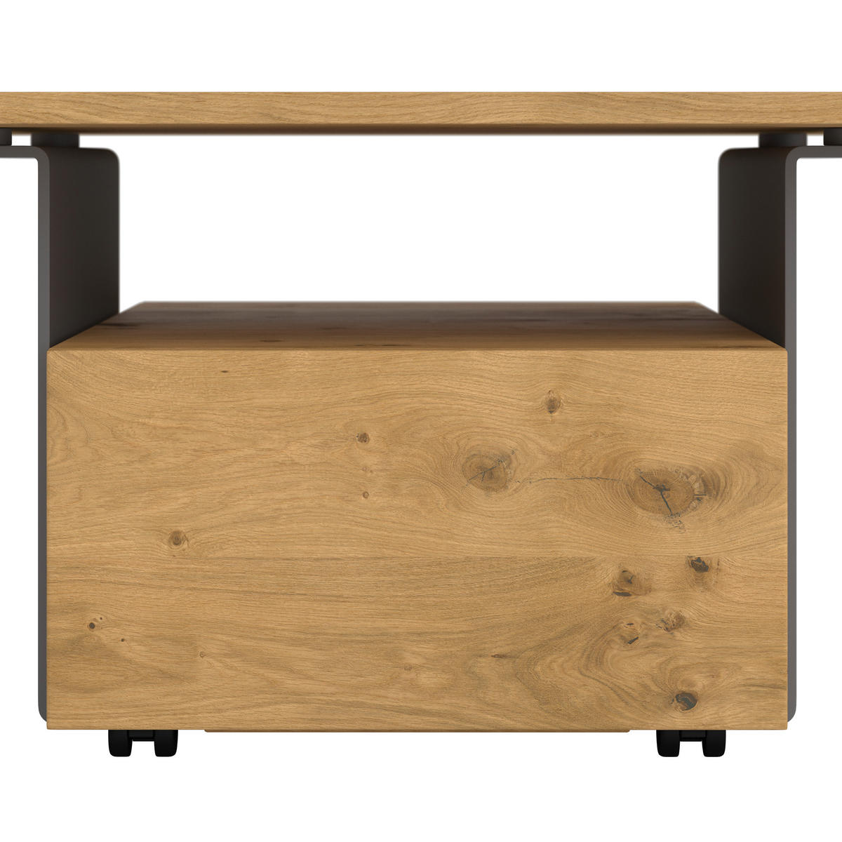 COUCHTISCH in Holz, Metall 80/80/43 cm  - Eichefarben/Anthrazit, Natur, Holz/Metall (80/80/43cm) - Voglauer