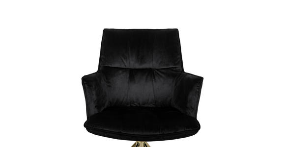 ARMLEHNSTUHL  Stoffauswahl, Sitzfläche 360° drehbar, automatische Rückholfunktion Samt  - Goldfarben/Schwarz, Design, Textil/Metall (59/89,5/63cm) - Novel
