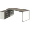 ECKSCHREIBTISCH  in Graphitfarben, Weiß  - Alufarben/Graphitfarben, Design, Holzwerkstoff/Metall (200/160cm) - Moderano