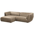 ECKSOFA in Lederlook Beige  - Beige/Schwarz, KONVENTIONELL, Kunststoff/Textil (175/278cm) - Carryhome