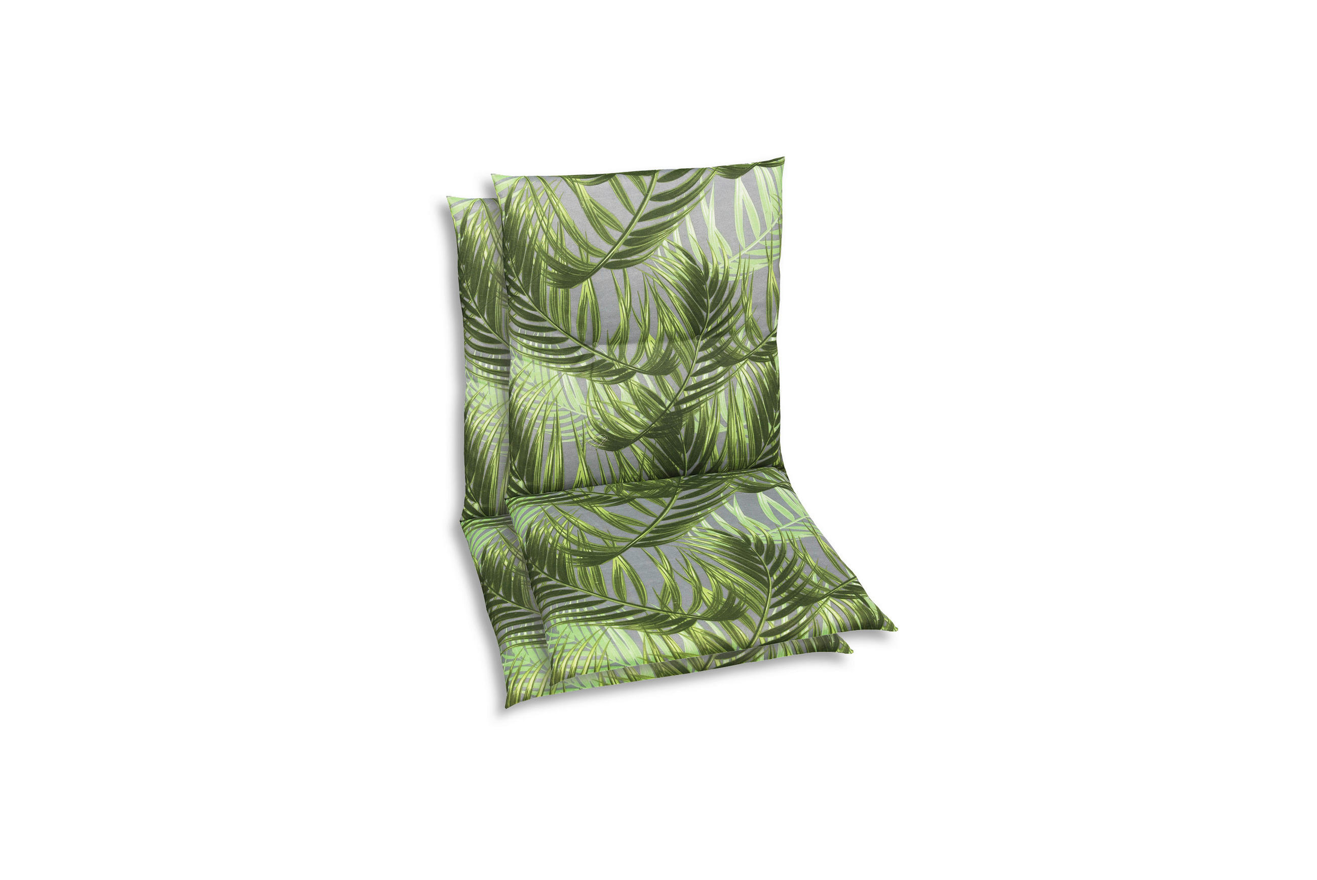 SESSELAUFLAGENSET Blätter  - Grau/Grün, KONVENTIONELL, Textil (48/5/98cm)