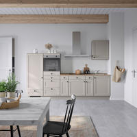 KÜCHENBLOCK Cascada 300 cm  in Grau, Eiche dunkel  - Eiche dunkel/Schwarz, MODERN, Holzwerkstoff/Metall (300cm) - Nobilia