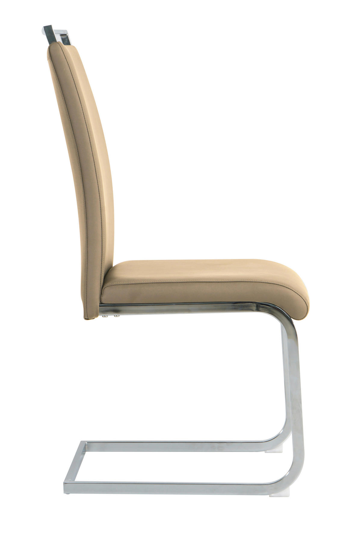 STUHL-SET 2 Stück  in Lederlook Kunststoff, Textil  - Taupe/Silberfarben, Design, Kunststoff/Textil (42/101/58cm) - Livetastic