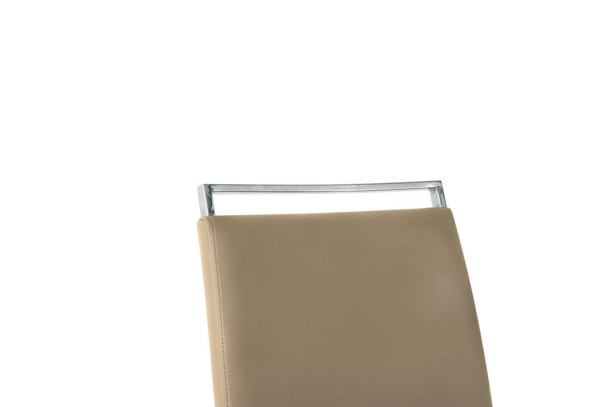 STUHL-SET 2 Stück  in Lederlook Kunststoff, Textil  - Taupe/Silberfarben, Design, Kunststoff/Textil (42/101/58cm) - Livetastic