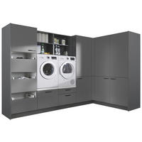HAUSWIRTSCHAFTSRAUM  in Anthrazit  - Anthrazit, Basics, Holzwerkstoff (310/190cm) - Welnova