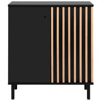 KOMODA   80/90/40 cm   crna, hrast Artisan  - hrast Artisan/crna, Design, drvni materijal/metal (80/90/40cm) - Livetastic