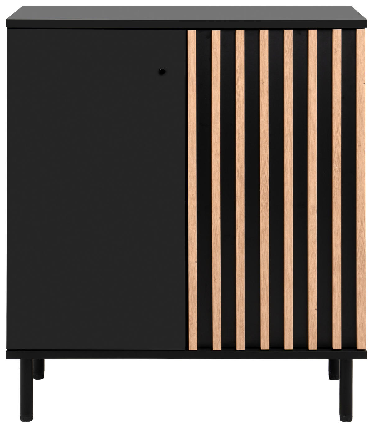 KOMODA   80/90/40 cm   crna, hrast Artisan  - hrast Artisan/crna, Design, drvni materijal/metal (80/90/40cm) - Livetastic