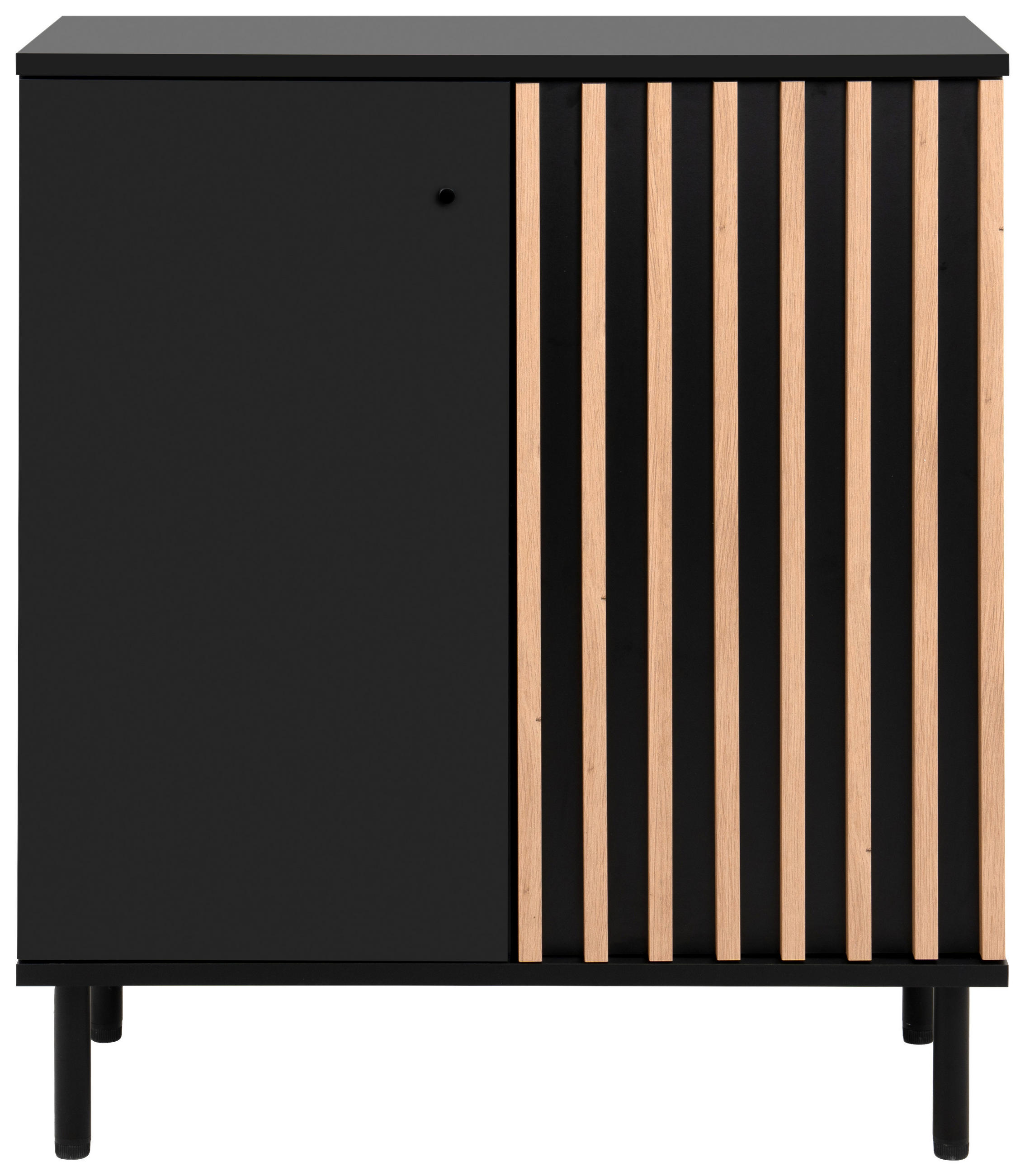 Livetastic Kommode Schwarz, Eiche Artisan 80x90x40 cm