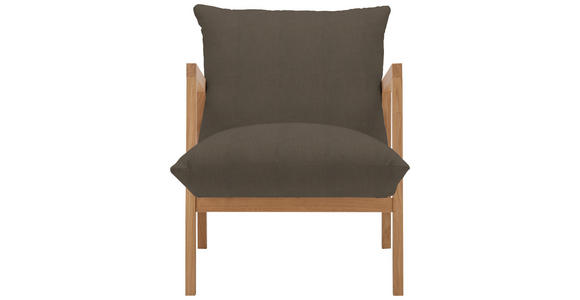 SESSEL Webstoff Dunkelgrün - Dunkelgrün/Eichefarben, Design, Holz/Textil (65/80/85cm) - Carryhome
