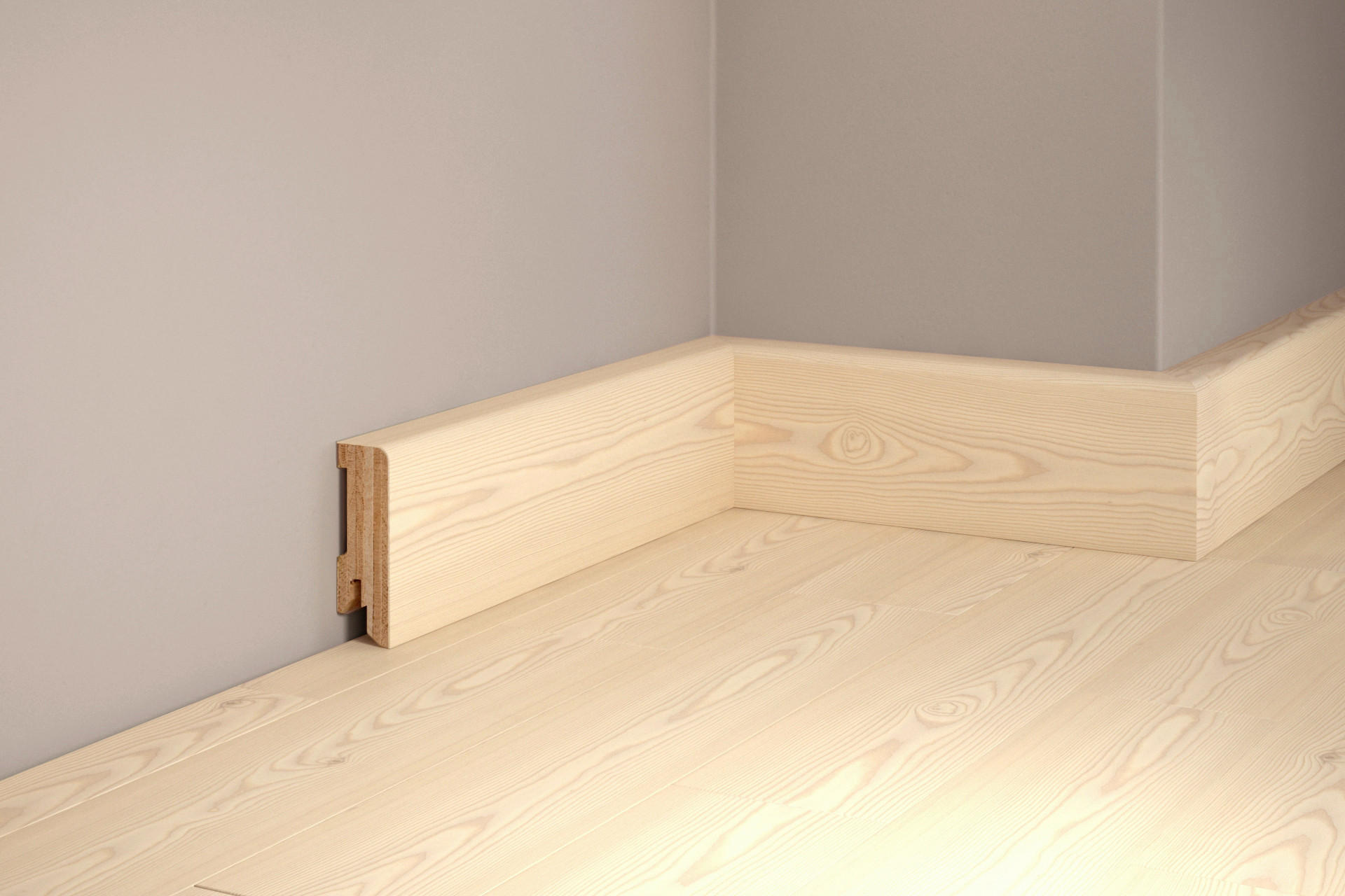 SOCKELLEISTE, Lärche Weiss  - Basics, Holz (240/5/1,7cm) - Tilo