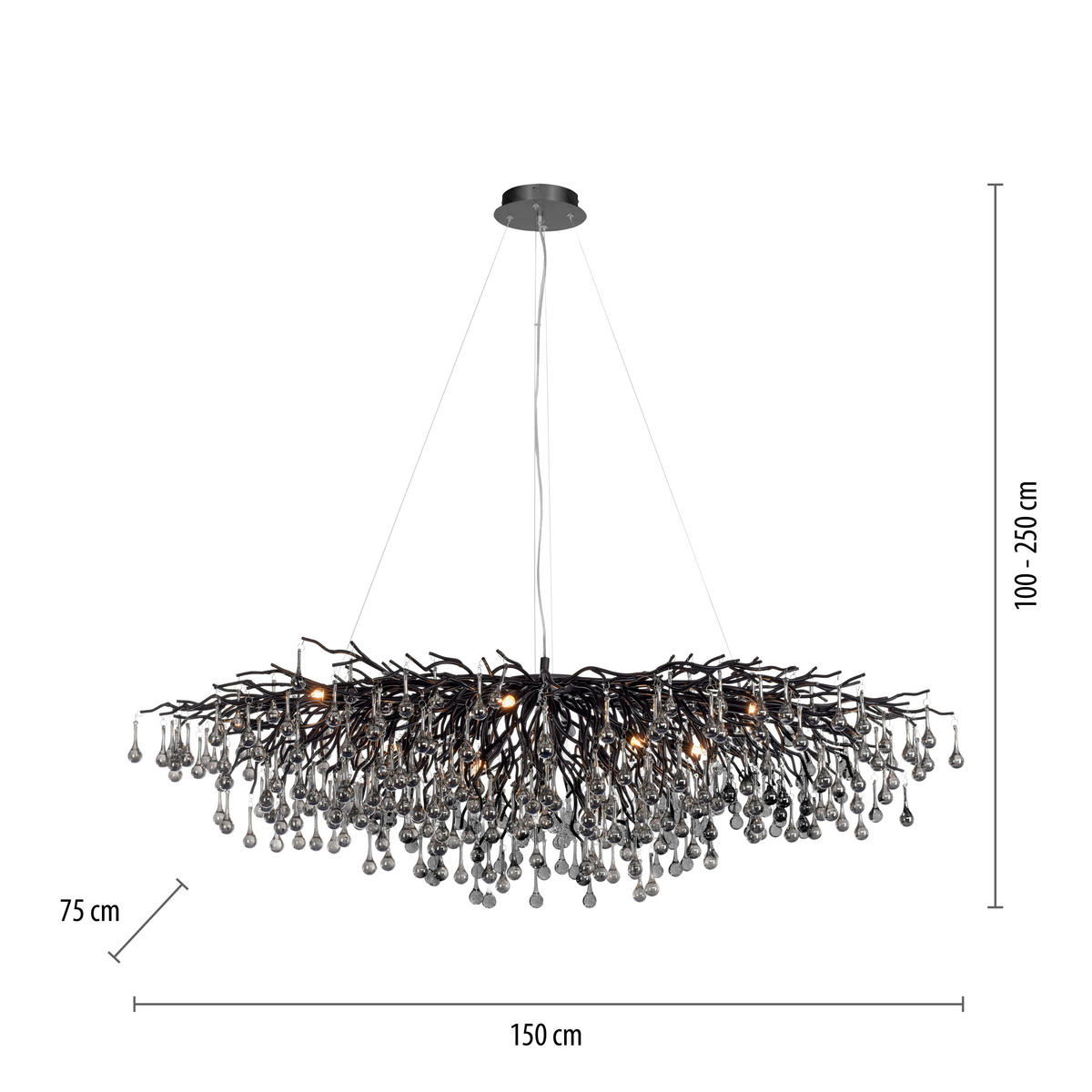 KRONLEUCHTER Icicle 150/75/250 cm   - Design (150/75/250cm) - Paul Neuhaus