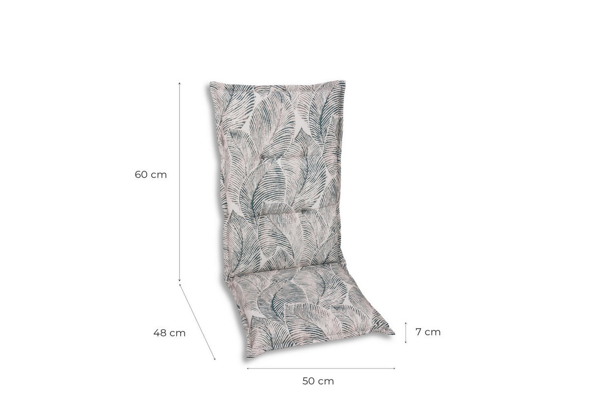 SESSELAUFLAGENSET Blätter  - Beige/Grau, Basics, Textil (50/7/108cm)