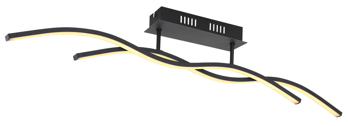 LED PLAFONJERA Marius  - opal/crna, Dizajnerski, metal/plastika (88/8/15,5cm)