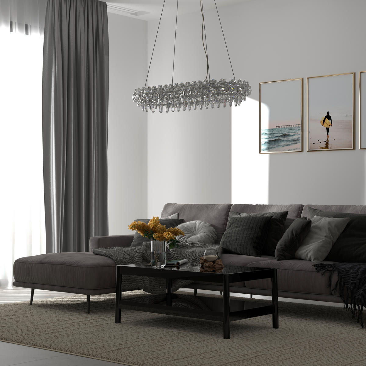 LED-HÄNGELEUCHTE 85/30/150 cm    - Klar, Design, Glas/Metall (85/30/150cm) - Glandor