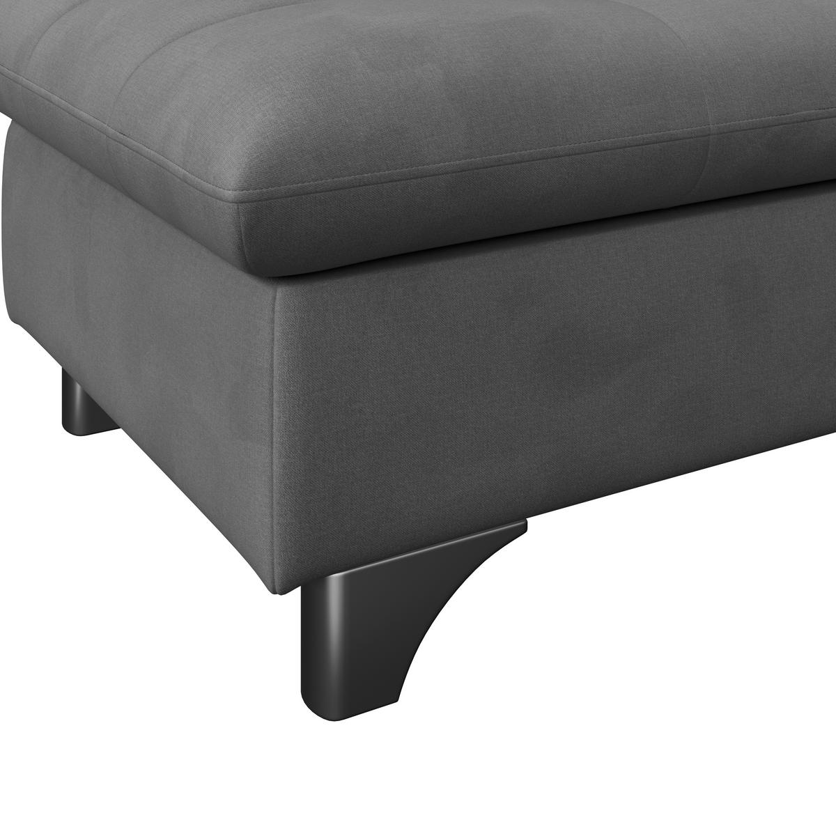 HOCKER Chenille Dunkelgrau  - Chromfarben/Dunkelgrau, KONVENTIONELL, Textil/Metall (108/46/108cm) - Livetastic